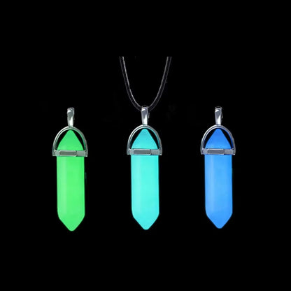 Noctilucent Glowing Necklace: Hexagonal Bullet Pendant