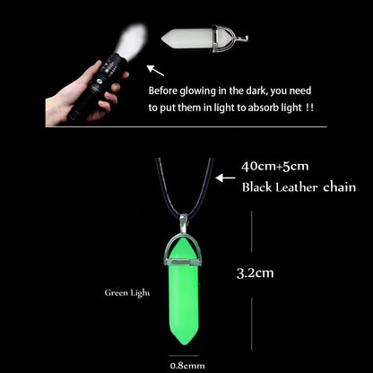 Noctilucent Glowing Necklace: Hexagonal Bullet Pendant