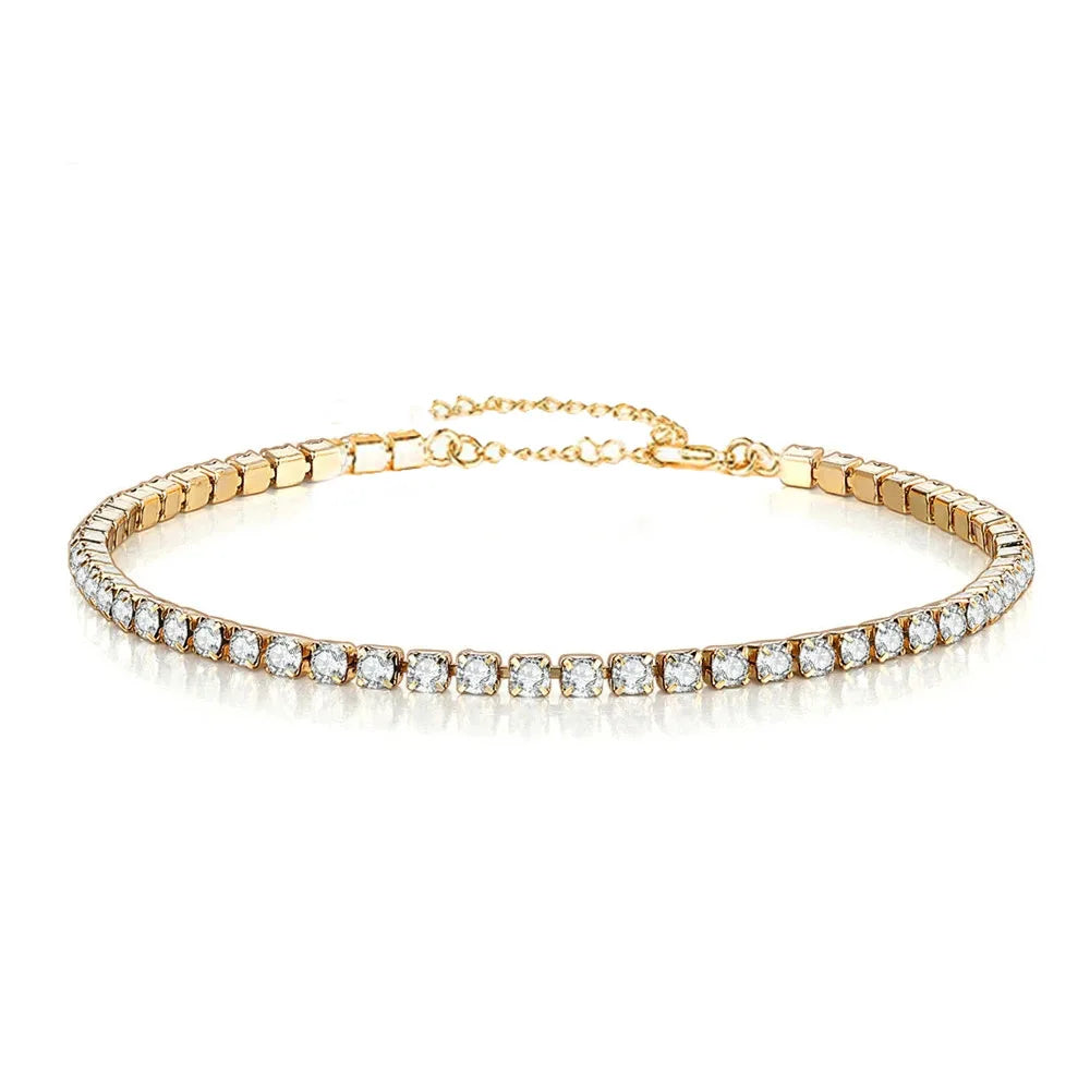 2mm Iced Out Tennis Bracelet: Gold & Silver