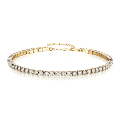 2mm Iced Out Tennis Bracelet: Gold & Silver