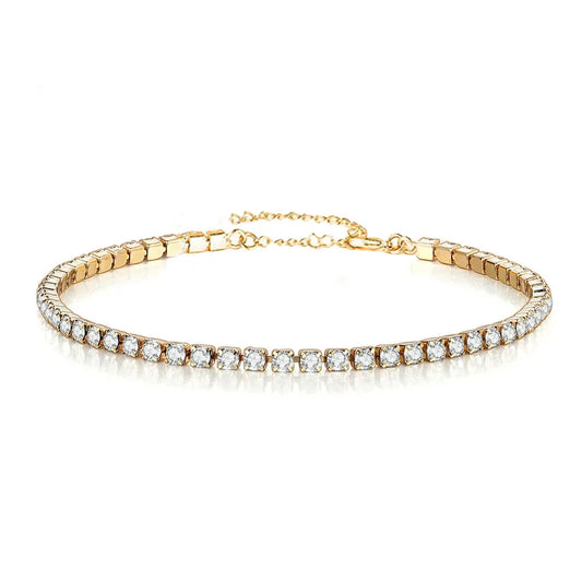 2mm Iced Out Tennis Bracelet: Gold & Silver