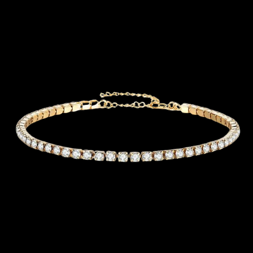 2mm Iced Out Tennis Bracelet: Gold & Silver