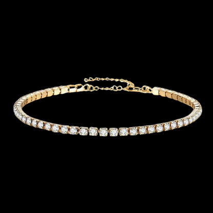 2mm Iced Out Tennis Bracelet: Gold & Silver