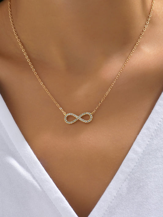 Cubic Zirconia Infinity Charm Necklace