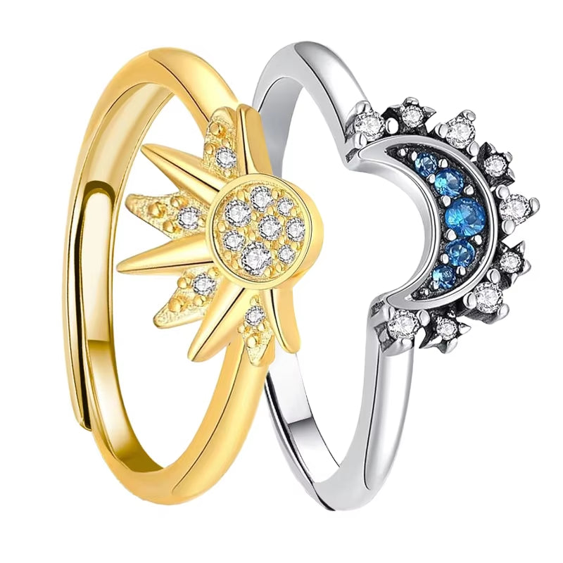 Sun & Moon Matching Ring Set