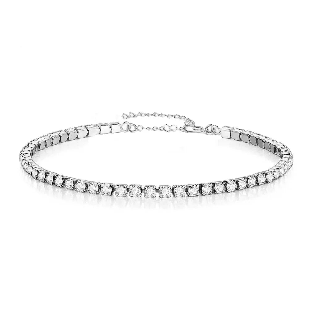 2mm Iced Out Tennis Bracelet: Gold & Silver