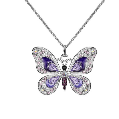 Butterfly Opal Necklace: Silver Pendant