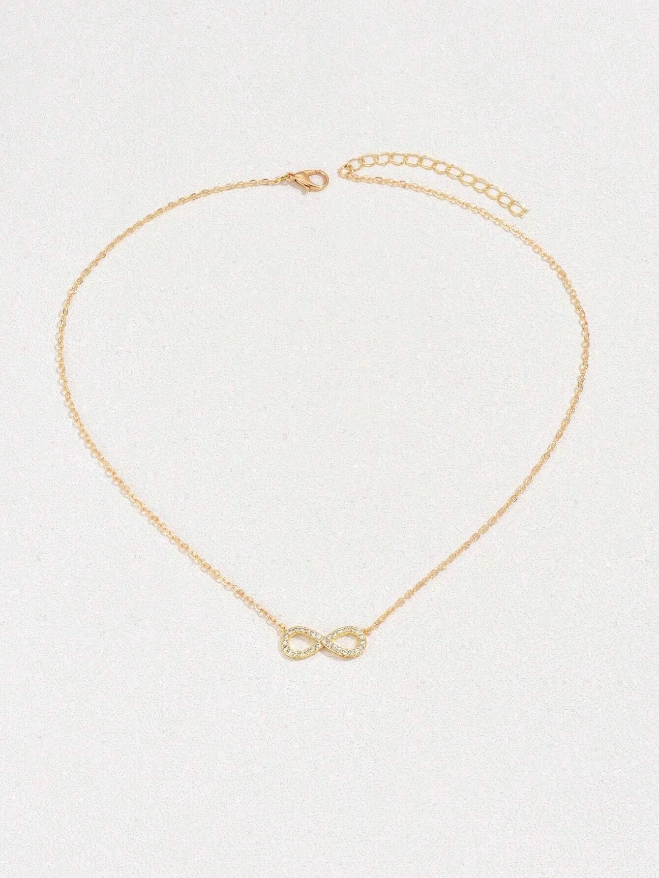 Cubic Zirconia Infinity Charm Necklace