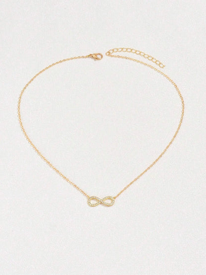 Cubic Zirconia Infinity Charm Necklace