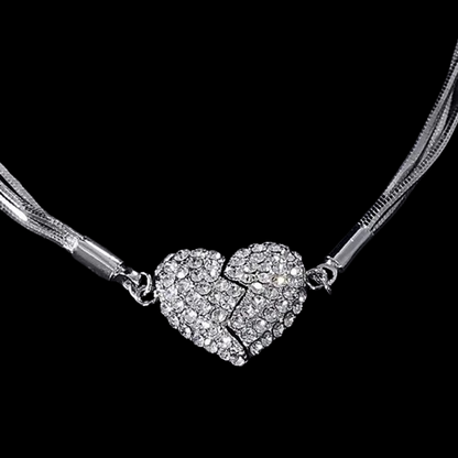 Exquisite Broken Heart Rhinestone Necklace