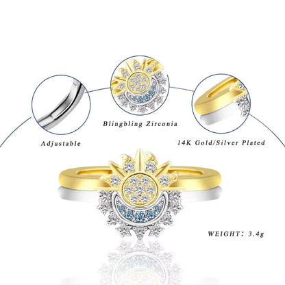 Sun & Moon Matching Ring Set