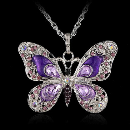 Butterfly Opal Necklace: Silver Pendant