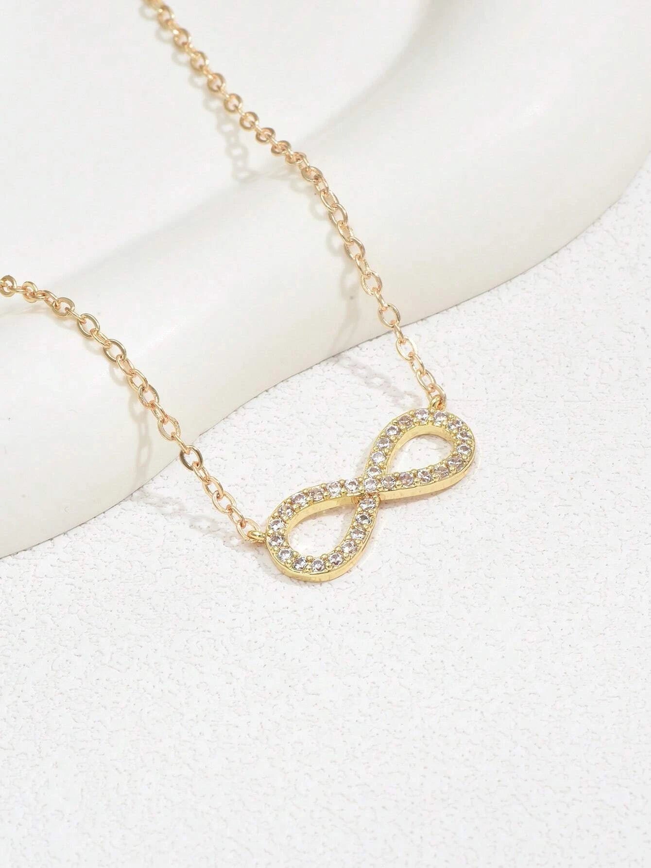 Cubic Zirconia Infinity Charm Necklace